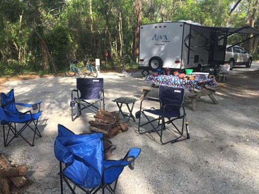 the Family Glampers campsite at Edisto Beach
